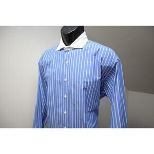 Bills Khakis Button Up Dress Shirt Striped Made In USA Long Sleeve Mens Sz Large